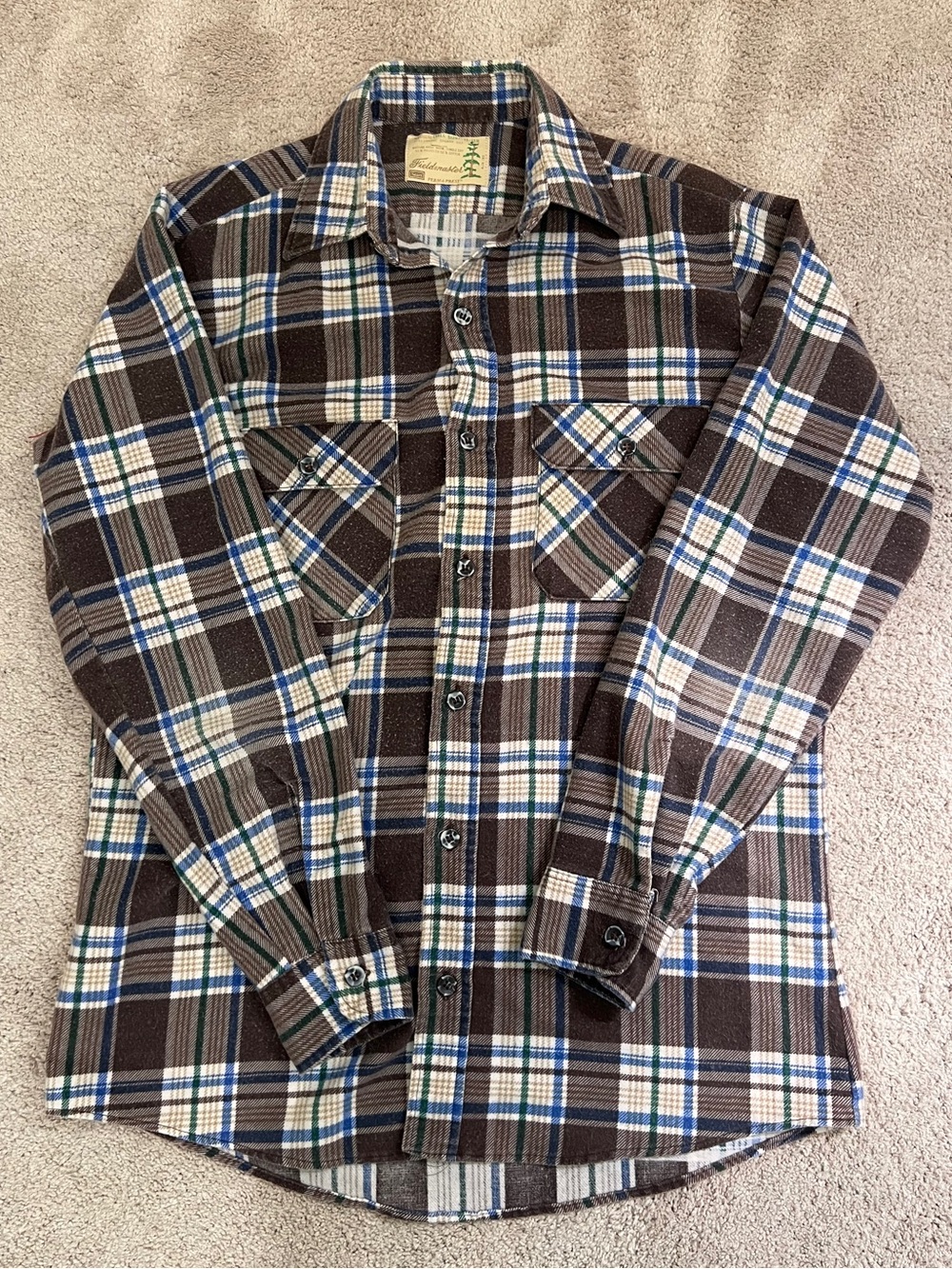 70’s Sears Fieldmaster Plaid Flannel Button-Up Shirt